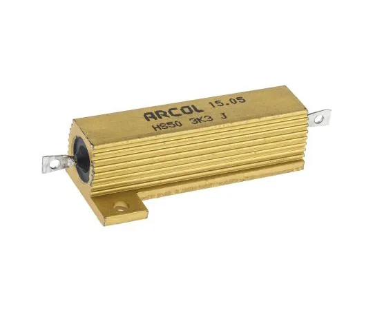 63-4746-55 Arcol HS50 Series Aluminium Ho***d Axial Wire Wound Panel Mount Resistor, 3.3kΩ ±5% 50W HS50 3K3 J