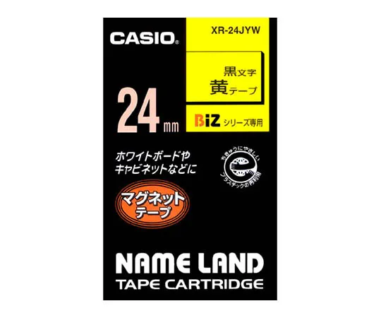62-1063-63 Casio Magnet Tape 24mm Width (Yellow Ground/Black Characters) XR-24JYW