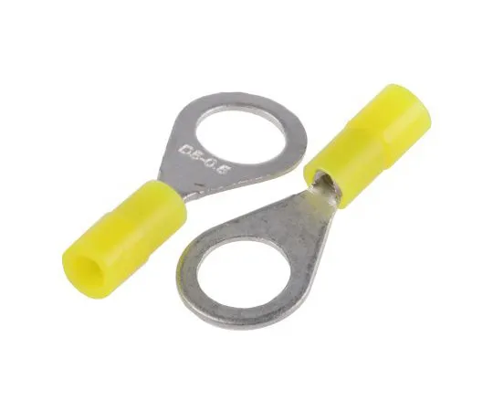 63-4741-99 RS PRO Insulated Crimp Ring Terminal, M5 Stud Size, 0.2mm² to 0.5mm² Wire Size, Yellow 239-4149