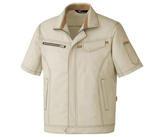 65-1289-80 Work Clothes, VERDEXCEL Male/Female Pair Short Sleeve Jumper Ivory S VES520-UE-S VES520-UE-S