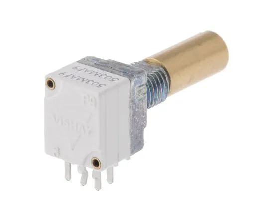 63-4838-41 Vishay 2 Gang Rotary Conductive Plastic Potentiometer with a 6 mm Dia. Shaft, 50kΩ, ±20%, 0.05W, Linear P9A2R100FISX1503MA