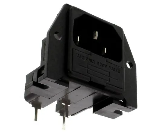 63-4748-53 Bulgin C14 Right Angle Through Hole IEC Plug Male, 10A, 250 V ac PF0030/PC