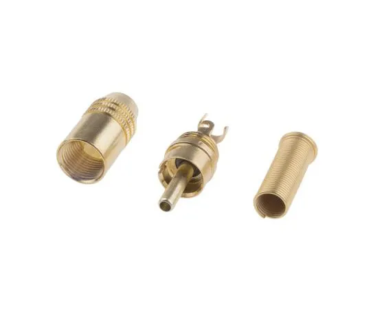 63-4660-08 RS PRO Gold, Red Cable Mount RCA Plug, Gold, 5A 110-3790