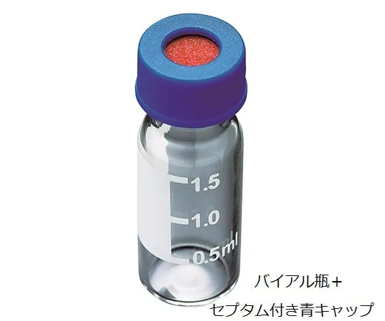 3-6159-21 Low Elution Wide Mouth Screw Cap Vial Transparent Vial + Slit No Septum Blue Cap w/100 Pieces 6904-74498