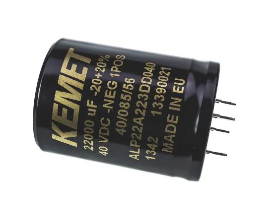 63-4737-86 KEMET 22000μF 40V dc Aluminium Electrolytic Capacitor, Through Hole 40 x 55mm +85°C 40mm 55mm ALP22A223DD040