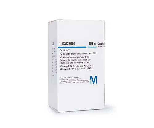 61-0322-43 IC Multi Element Standard I F-= 100mg/L, Cl-= 250 mg/L, NO3 -, SO4 2 = 500 mg/L, PO4 3 = 1000 mg/L in H2O Certipur(R) 170398 500mL 1.70398.0500