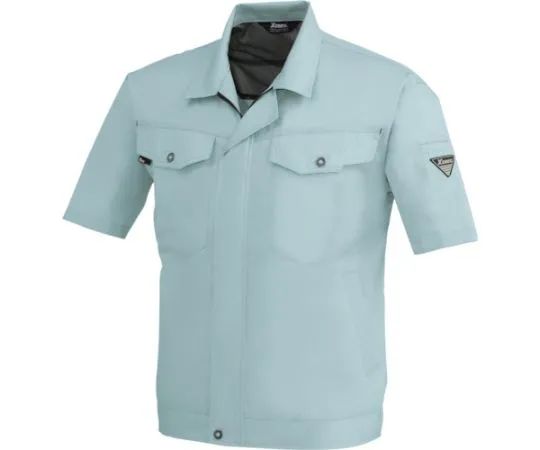 65-8344-14 Short Sleeve Blouson Blue Gray 3L 1491-43-3L
