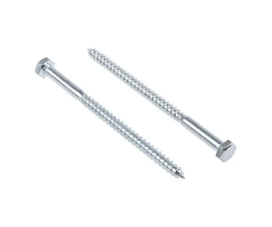 63-4691-05 Hex Steel Wood Screw Bright Zinc Plated, M6 Thread 144-3535
