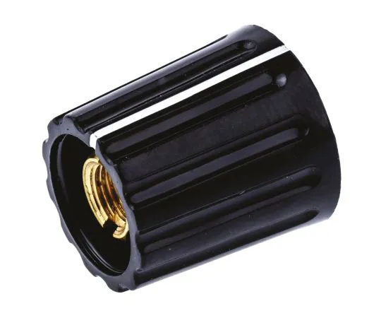 63-4800-80 RS PRO Potentiometer Knob, Collet Type, 14.7mm Knob Diameter, Black, 6mm Shaft 463-8514