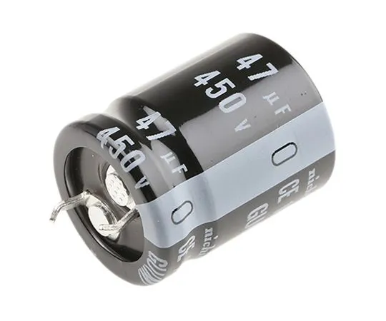 63-4827-94 Nichicon 47μF 450V dc Aluminium Electrolytic Capacitor, Through Hole 20 (Dia.) x 25mm +105°C 20mm 10mm LGU2W470MELY