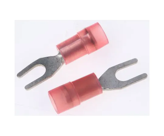 63-4750-42 RS PRO Insulated Crimp Spade Connector, 0.5mm² to 1.5mm², 22AWG to 16AWG, M3.5 (#6) Stud Size Nylon, Red 267-3701