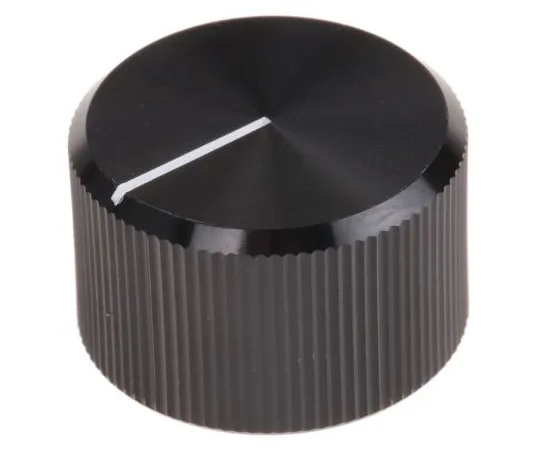 63-4803-55 RS Potentiometer Knob, Grub Screw Type, 20mm Knob Diameter, Black, 6.4mm Shaft 465-9858