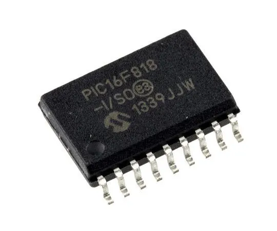 63-4895-80 Microchip, 8bit PIC Microcontroller, 20MHz, 1.792 kB, 128 B Flash, 18-Pin SOIC PIC16F818-I/SO