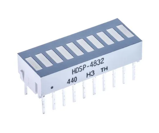 63-4744-06 HDSP-4832 Broadcom Light Bar LED Display, Green/Red/Yellow 1900 μcd, 3500 μcd HDSP-4832
