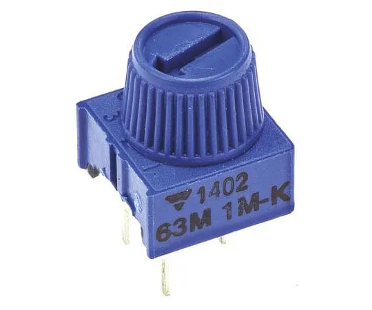 63-4717-53 Vishay 63M-T607 Series Through Hole Trimmer Resistor with Pin Terminations, 1MΩ ±10% 1/2W ±100ppm/°C Finger Adjust M63M105KB30T607