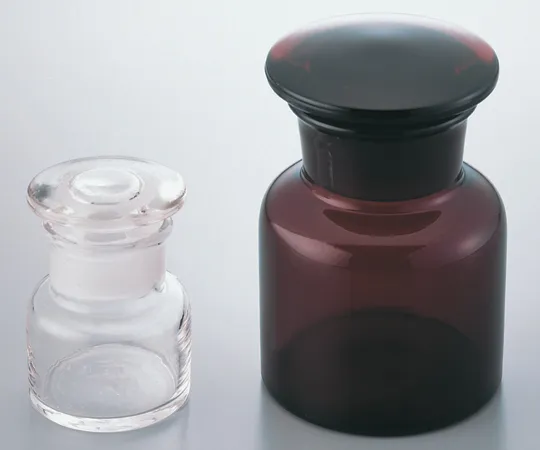 2-7684-05　［Discontinued］Wide-Mouth Short Type Bottle with Ground-In Stopper Amber