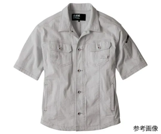 65-8428-74　［Discontinued］Short Sleeve Blouson Striped Beige 3L　2251-330-3L