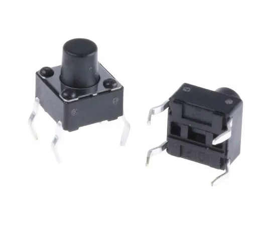 63-4777-09 Black Button Tactile Switch, Single Pole Single Throw (SPST) 50 mA @ 12 V dc 3.5mm DTS63KV