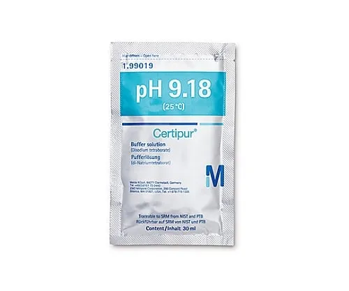 61-0322-90 Buffer Solution (Disodium Tetraborate, 30mL Aluminum Sachet Type x 30 Bags), Traceable for SRM Of NIST And PTB pH 9.18 (25°C) Certipur(R) 199019 1ST 1.99019.0001