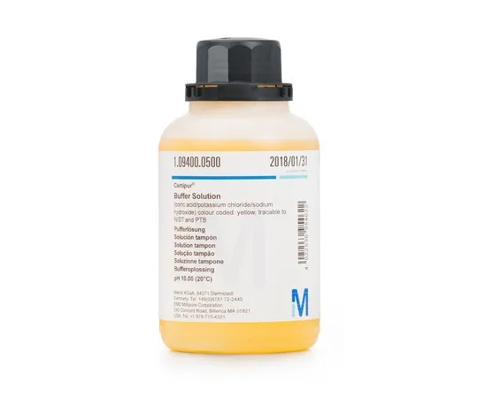 61-0306-82 Buffer Solution (Boric Acid/Potassium Chloride/Sodium Hydroxide), Color Cord: Yellow, Traceable for NIST And PTB pH10.00 (20°C) Certipur(R) 109400 4L 1.09400.4000