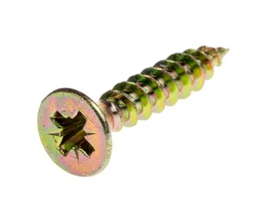63-4748-97 Pozidriv Countersunk Steel Wood Screw Yellow Passivated, Zinc Plated, 4.5mm Thread, 25mm Length 263-1892