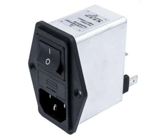 63-4798-89 Male C14 IEC Filter Panel Mount 5 x 20mm,Faston,Rated At 6A,250 V ac Operating Frequency 50 → 400Hz FN284B-6-06