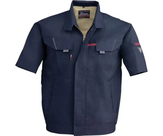 65-8487-12 Short Sleeve Blouson Navy 3L 7561-10-3L