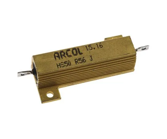 63-4892-04 Arcol HS50 Series Aluminium Ho***d Axial Wire Wound Panel Mount Resistor, 560mΩ ±5% 50W HS50 R56 J