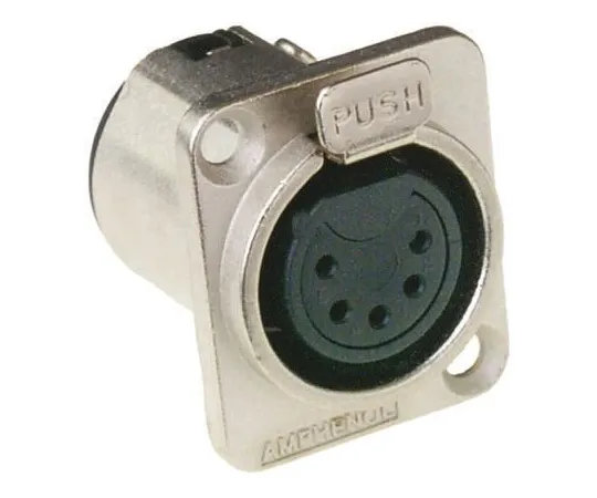 63-4927-86 Amphenol 5 Way Panel Mount XLR Connector, Female, Tin Plated Contacts AC5FDZ