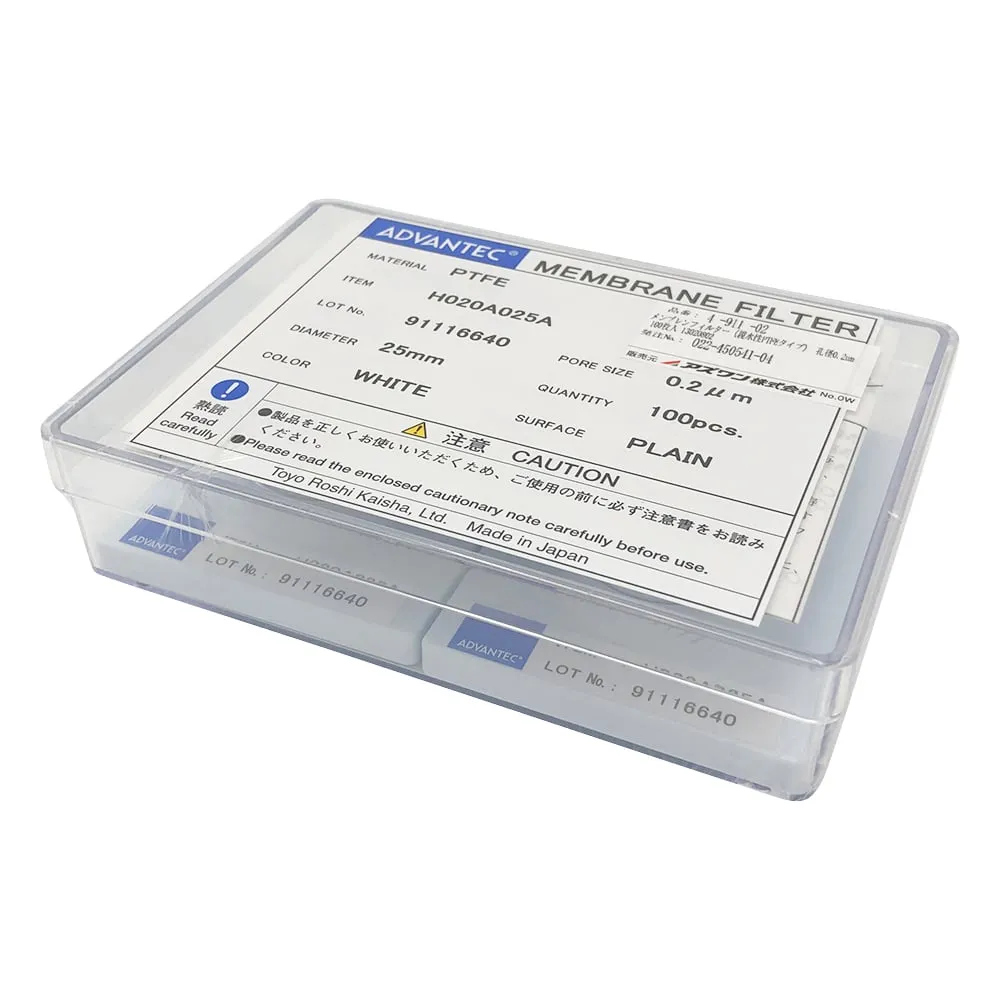 4-911-02 Membrane Filter (Hydrophilic PTFE Type) Pore Size 0.2μm 100 Pieces 13020802