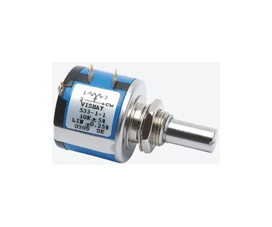 63-4800-24 Vishay 533 Series Wirewound Potentiometer with a 6.35 mm Dia. Shaft 3-Turn, 10kΩ, ±5%, 1W, ±20ppm/°C, Panel Mount 533B1103JL