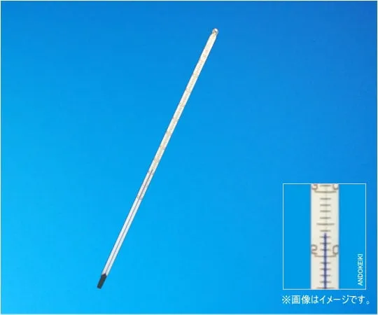 64-0705-75 Blue Liquid Rod Thermometer 0 ~ 100 °C (1 °C) Total Burn Length 300 mm 1-20-1