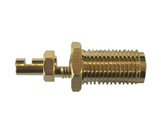 63-4682-18 RF Solutions Straight 50Ω Panel Mount Bulkhead Fitting SMA Connector, Solder Termination RG178, RG196 CON-SMAF-RG178S