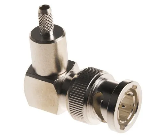 63-4782-51 TE Connectivity Right Angle 75Ω Cable Mount BNC Connector, Plug, Silver, Crimp Termination, RG179 B/U, RG187 A/U, TM3289 1-1337440-0