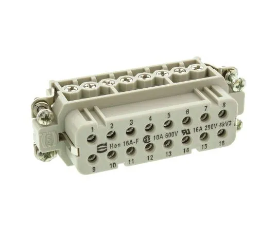 63-4717-16 Han A Series size 16 A Panel Mount Connector Insert, Female, 16 Way, 16A, 600 V 9200162812
