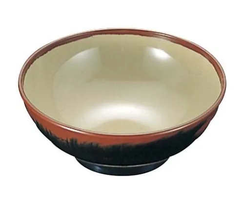 61-6835-51 Melamine Japanese Pottery Chojiro Gama Soba Rice Bowl AN-65 Large Gauchi Wakakusa 2428410