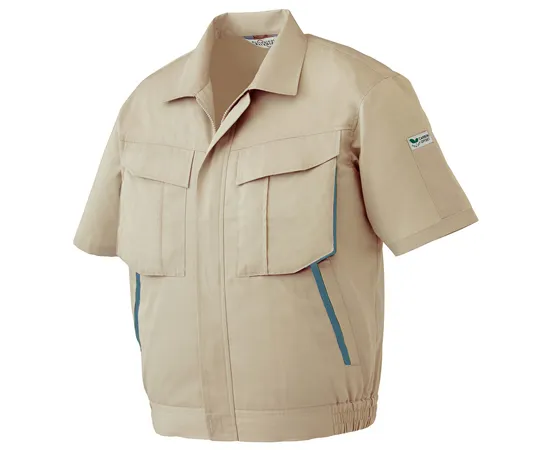 65-1295-75 Work Clothes, Eco Antistatic Male/Female Pair Short Sleeve Blouson Beige SS RCS580-UE-SS RCS580-UE-SS