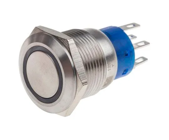 63-4661-49 RS PRO Single Pole Double Throw (SPDT) Momentary White LED Push Button Switch, IP67, 19.2 (Dia.)mm, Panel Mount, 250V ac 111-5791