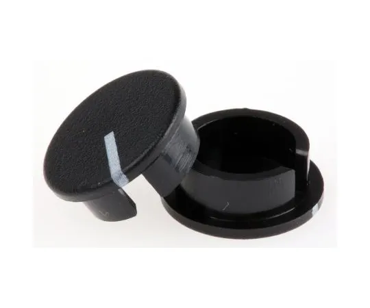63-4803-47 RS Potentiometer Knob Cap, 19mm Knob Diameter, Black, 6.4mm Shaft, For Use With Potentiometer 465-9448