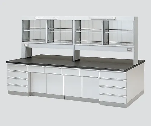 3-3692-01　［Discontinued］Central Laboratory Bench Wooden Type, Riser Type, with Reagent Shelf 1800 x 1200 x 800/1870　SAOG-1812