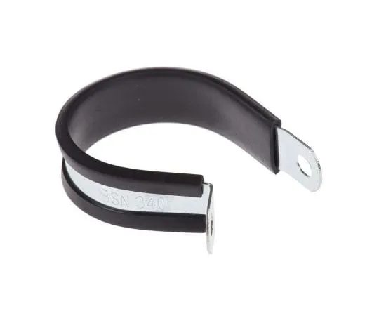 63-4718-69 RS Cable Clip Black Screw Plated Steel P Clamp, 32mm Max. Bundle 186-5410