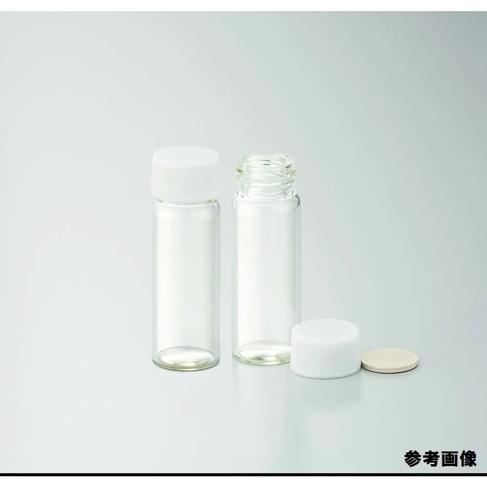 62-9975-38 Screw Cap Bottle (Colorless) + Melamine Cap (White) + Fluorine PTFE/Nitrile Packing Combination Set 20 Pack SV -110 250874