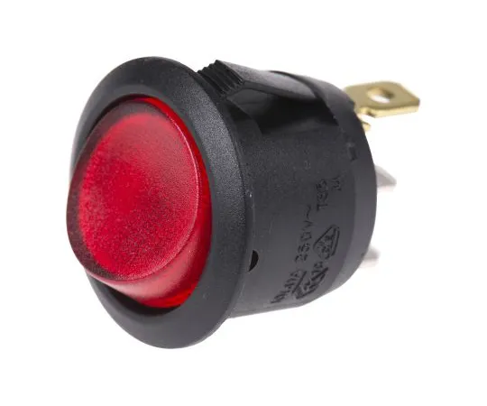 63-4760-72 Arcolectric Illuminated Single Pole Single Throw (SPST), Latching Rocker Switch Panel Mount R13112BNAA