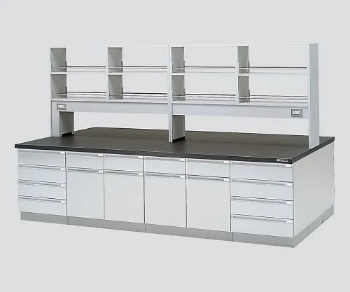 3-3716-01　［Discontinued］Central Laboratory Bench Wooden Type, Flat Type, with Reagent Shelf 1800 x 1200 x 800/1800　SBOD-1812