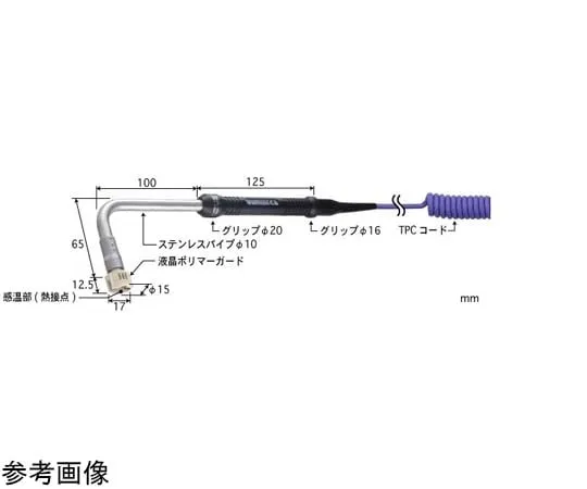 65-3529-07 Temperature Sensor for High Performance Still Surface Contact Support Type SX Series -50~300°C 15φmm Type K 100 mm 90° SX-163K-01-1-TPC1-ASP