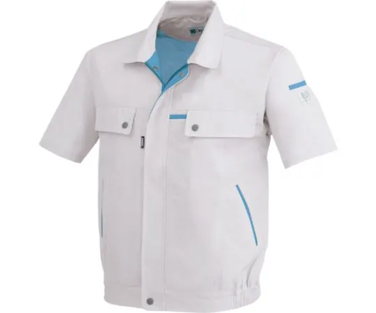 65-8357-83 Short Sleeve Blouson Silver Gray 3L 1551-22-3L