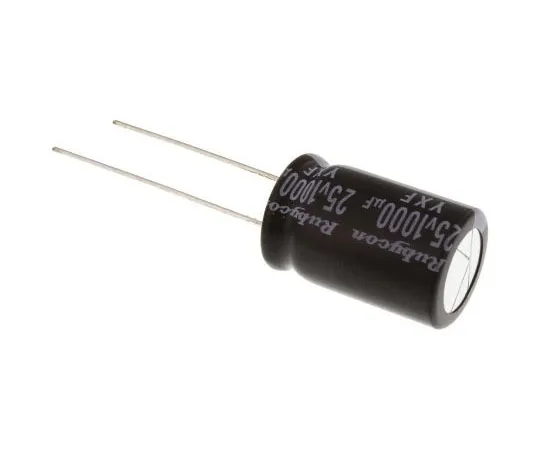 63-4721-57 Rubycon 1000μF 25V dc Aluminium Electrolytic Capacitor, Through Hole 12.5 (Dia.) x 20mm +105°C 12.5mm 5mm 25YXF1000M12.5X20