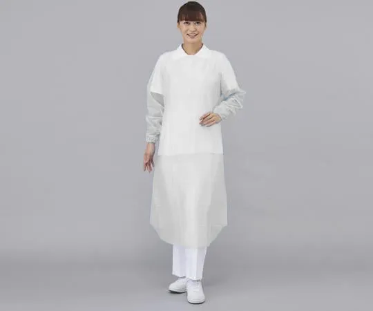 8-6932-01　［Discontinued］PROSHARE Apron (w/Elastic Sleeves) White　501K23