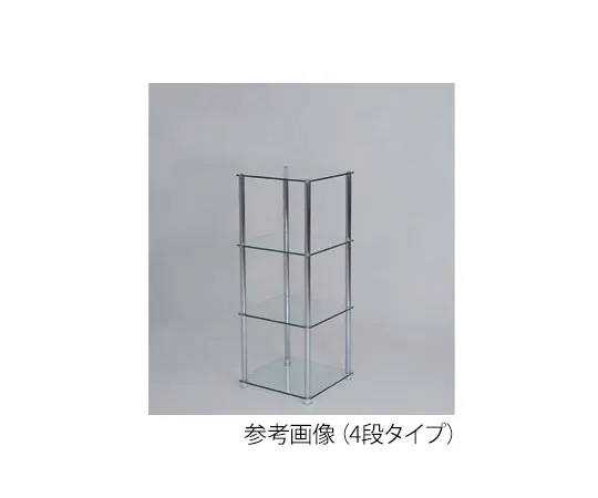 63-2827-35　［Discontinued］Slim Glass Tower Square 4 Levels　UG4-4040GAA