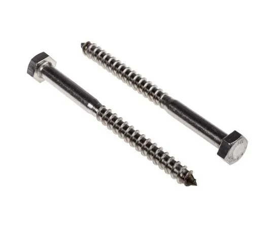 63-4691-26 Hex Stainless Steel Wood Screw, A2 304, 8mm Thread 144-3556